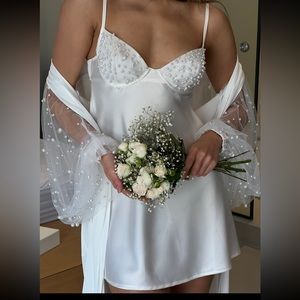 Cassidy White Pearl robe and dress